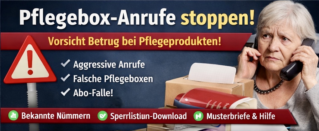 Warnung vor Pflegebox-Betrug: aggressive Telefonanrufe und Abo-Fallen für Senioren